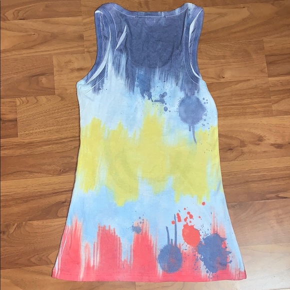 NWOT Forever 21 Paint Splatter Happy Face Tank - Picture 4 of 4